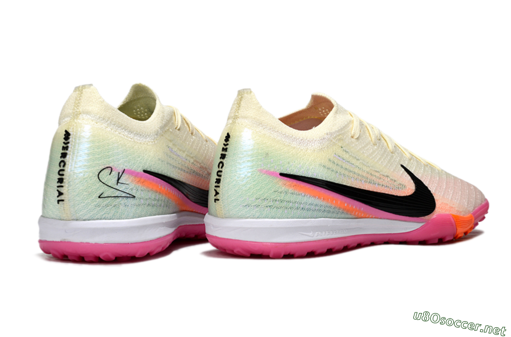 Unisex Nike Air Zoom Mercurial Vapor 16 Elite TF Football Shoes - Cream/Electric Pink/Neon Orange 7