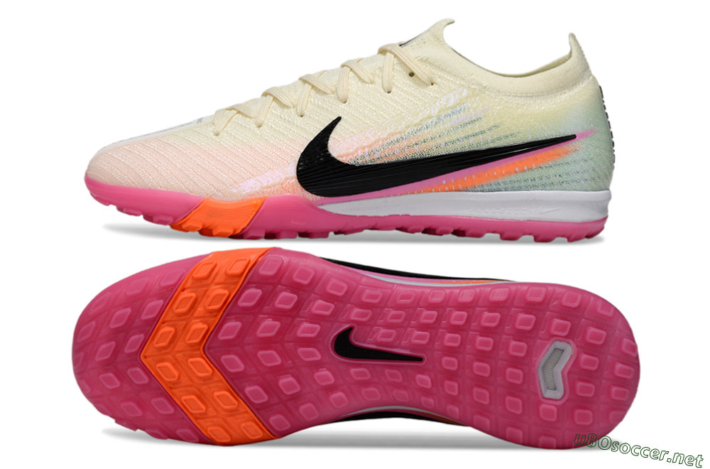Unisex Nike Air Zoom Mercurial Vapor 16 Elite TF Football Shoes - Cream/Electric Pink/Neon Orange 1