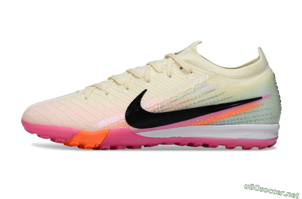 Unisex Nike Air Zoom Mercurial Vapor 16 Elite TF Football Shoes - Cream/Electric Pink/Neon Orange 0