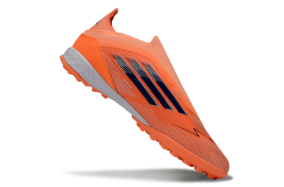 Unisex Adidas F50 Elite Laceless TF Football Shoes - Peach/Coral Burst/Deep Ocean
