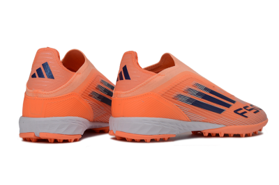 Unisex Adidas F50 Elite Laceless TF Football Shoes - Peach/Coral Burst/Deep Ocean