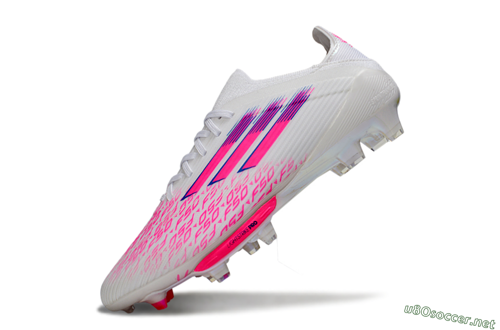 Unisex Adidas F50+ Elite Lightstrike Pro FG Football Boots - White/Fuchsia Pink/Soft Pink 6