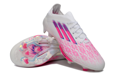 Unisex Adidas F50+ Elite Lightstrike Pro FG Football Boots - White/Fuchsia Pink/Soft Pink
