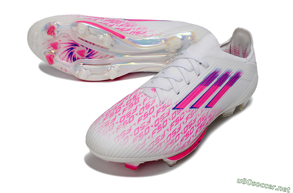Unisex Adidas F50+ Elite Lightstrike Pro FG Football Boots - White/Fuchsia Pink/Soft Pink 3