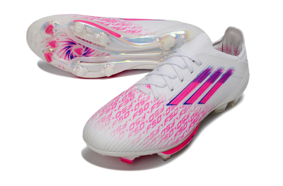 Unisex Adidas F50+ Elite Lightstrike Pro FG Football Boots - White/Fuchsia Pink/Soft Pink
