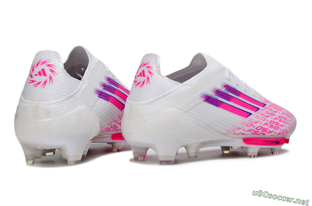 Unisex Adidas F50+ Elite Lightstrike Pro FG Football Boots - White/Fuchsia Pink/Soft Pink 7