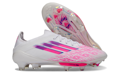 Unisex Adidas F50+ Elite Lightstrike Pro FG Football Boots - White/Fuchsia Pink/Soft Pink
