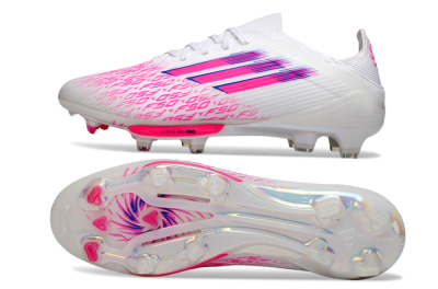 Unisex Adidas F50+ Elite Lightstrike Pro FG Football Boots - White/Fuchsia Pink/Soft Pink
