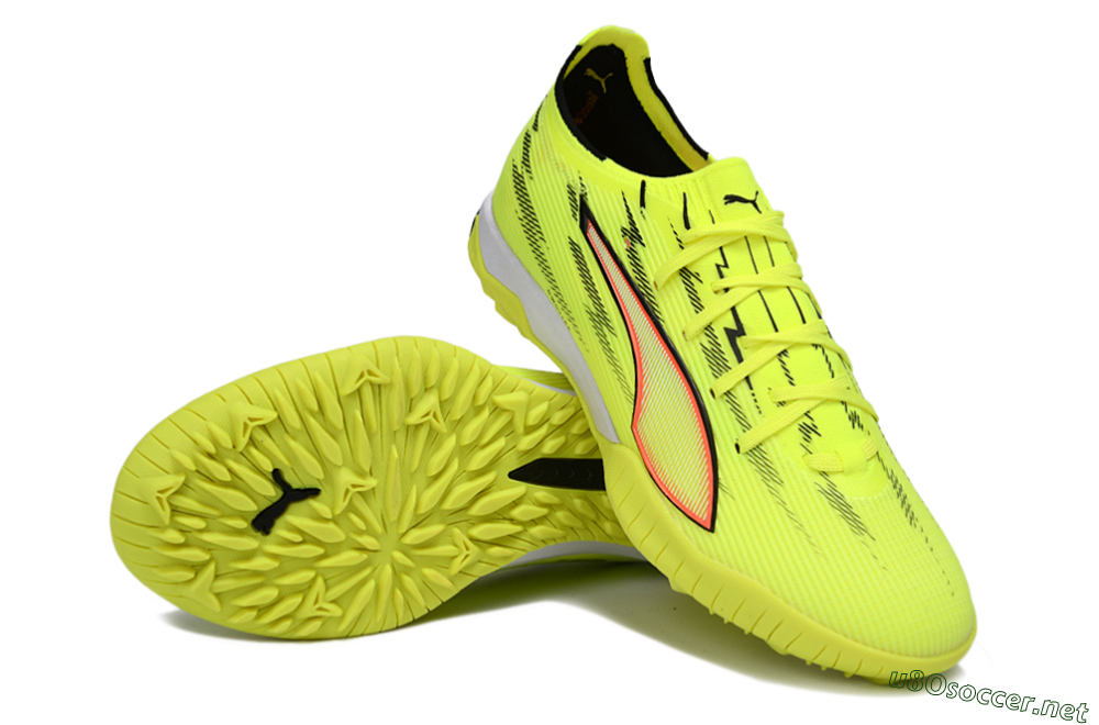 Men's Puma Ultra Ultimate TF Football Shoes - Yellow/Electric Yellow/Crimson Blaze 3
