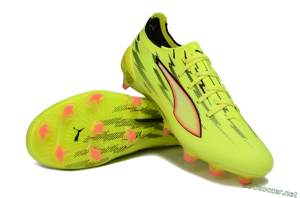 Men's Puma Ultra Ultimate FG Football Boots - Yellow/Bright Lime/Neon Pink 3