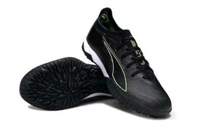 Men's Puma Ultra Ultimate TF Football Shoes - Black/Emerald Glint/White Shine