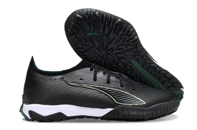 Men's Puma Ultra Ultimate TF Football Shoes - Black/Emerald Glint/White Shine