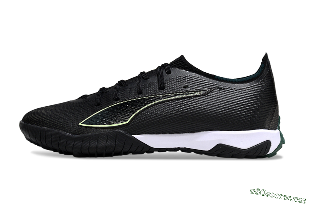 Men's Puma Ultra Ultimate TF Football Shoes - Black/Emerald Glint/White Shine 0