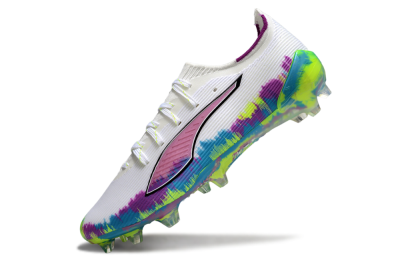 Men's Puma Ultra Ultimate FG Football Boots - White/Vibrant Purple/Cyber Yellow