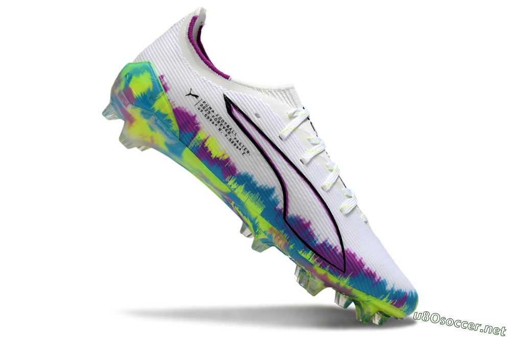 Men's Puma Ultra Ultimate FG Football Boots - White/Vibrant Purple/Cyber Yellow 4