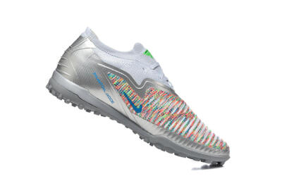 Men's Nike Phantom 6 Low Elite TF Football Shoes - Gray/Vibrant Green/Red Pop