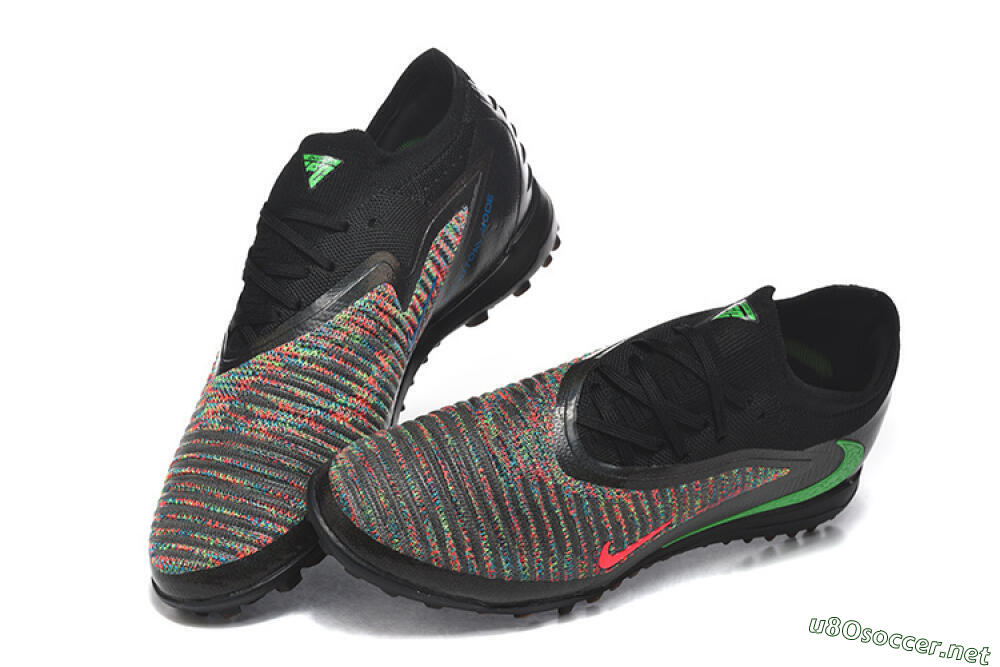 Men's Nike Phantom 6 Low Elite TF Football Shoes - Black/Vibrant Green/Hyper Red 6