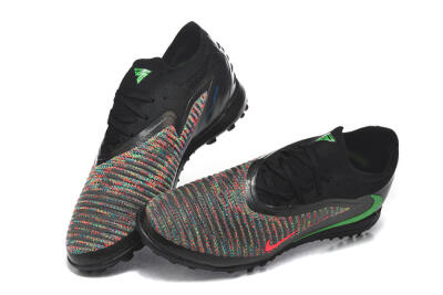 Men's Nike Phantom 6 Low Elite TF Football Shoes - Black/Vibrant Green/Hyper Red