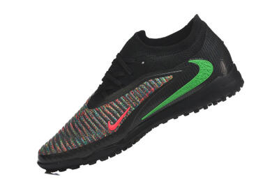 Men's Nike Phantom 6 Low Elite TF Football Shoes - Black/Vibrant Green/Hyper Red