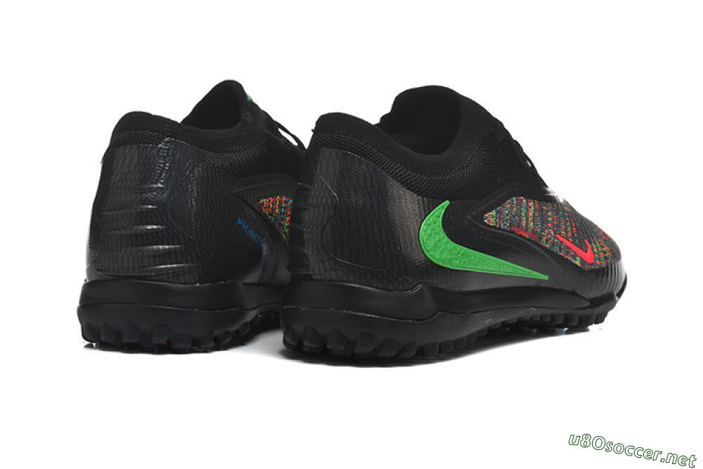 Men's Nike Phantom 6 Low Elite TF Football Shoes - Black/Vibrant Green/Hyper Red 9