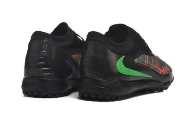 Men's Nike Phantom 6 Low Elite TF Football Shoes - Black/Vibrant Green/Hyper Red
