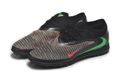 Men's Nike Phantom 6 Low Elite TF Football Shoes - Black/Vibrant Green/Hyper Red