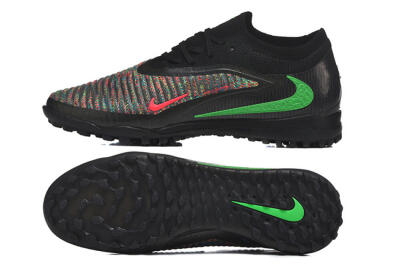 Men's Nike Phantom 6 Low Elite TF Football Shoes - Black/Vibrant Green/Hyper Red