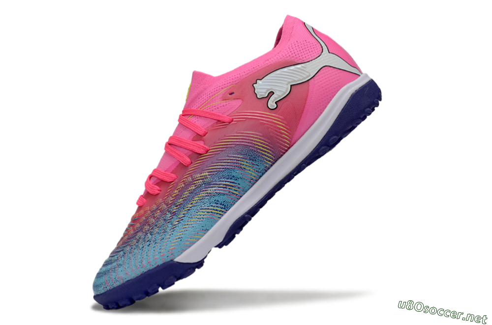 Men's Puma Future 8 Ultimate TF Football Shoes - Pink/Electric Pink/Dark Blue 5