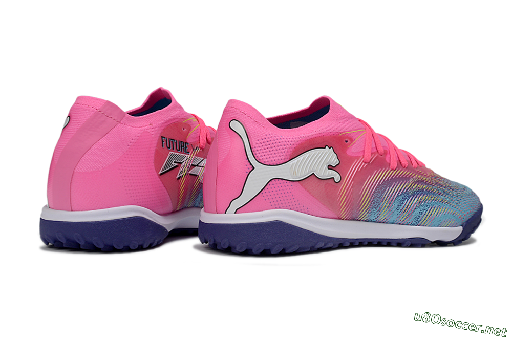 Men's Puma Future 8 Ultimate TF Football Shoes - Pink/Electric Pink/Dark Blue 6