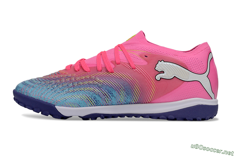 Men's Puma Future 8 Ultimate TF Football Shoes - Pink/Electric Pink/Dark Blue 0