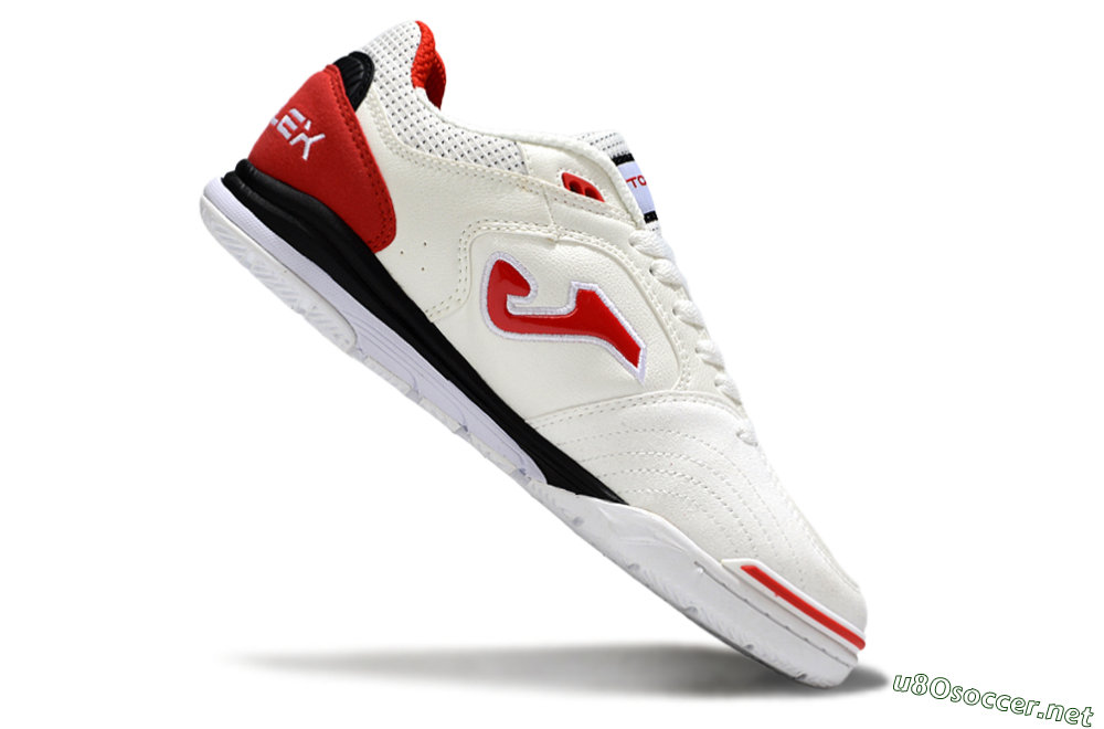 Men's Joma Top Flex IC Football Shoes - White/Vibrant Red/Black 4