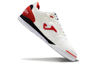Men's Joma Top Flex IC Football Shoes - White/Vibrant Red/Black
