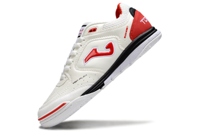 Men's Joma Top Flex IC Football Shoes - White/Vibrant Red/Black