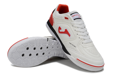 Men's Joma Top Flex IC Football Shoes - White/Vibrant Red/Black