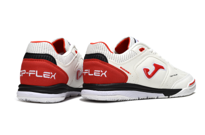 Men's Joma Top Flex IC Football Shoes - White/Vibrant Red/Black