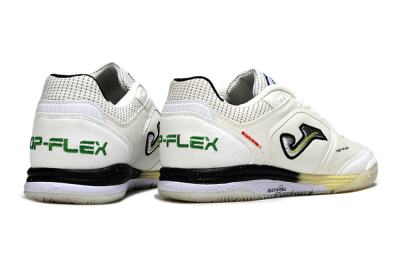 Men's Joma Top Flex IC Football Shoes - White/Black/Green