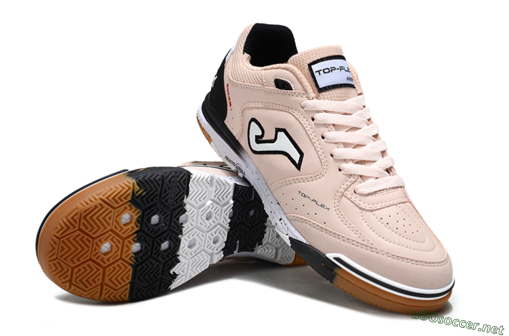 Men's Joma Top Flex IC Football Shoes - Pink/Peach Mist/Classic Black 3