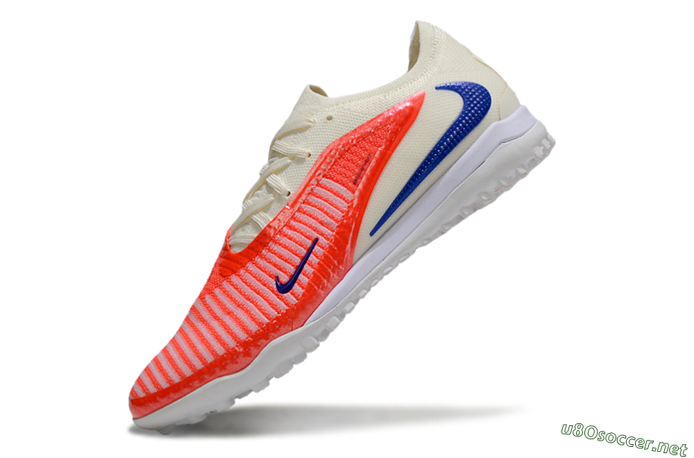 Unisex Nike Phantom 6 Low Elite TF Football Shoes - Red/Sunset Orange/Cool Blue 5