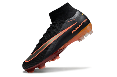 Unisex Nike Air Zoom Mercurial Superfly 10 Elite FG Football Boots - Black/Electric Orange/Crimson Red