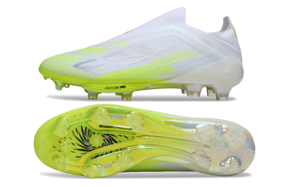 Men's Adidas F50 Lightstrike Pro Laceless FG Football Boots - Yellow/Neon Lime/White