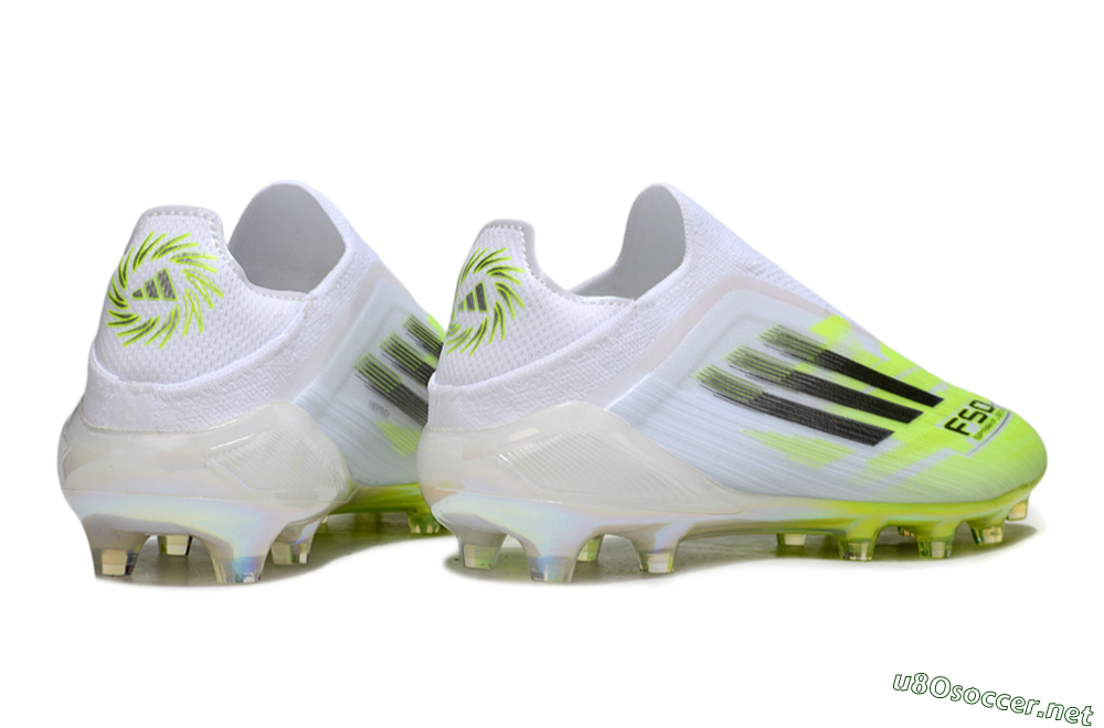 Men's Adidas F50 Pro Laceless FG Football Boots - Yellow/Lime Burst/Iridescent White 6