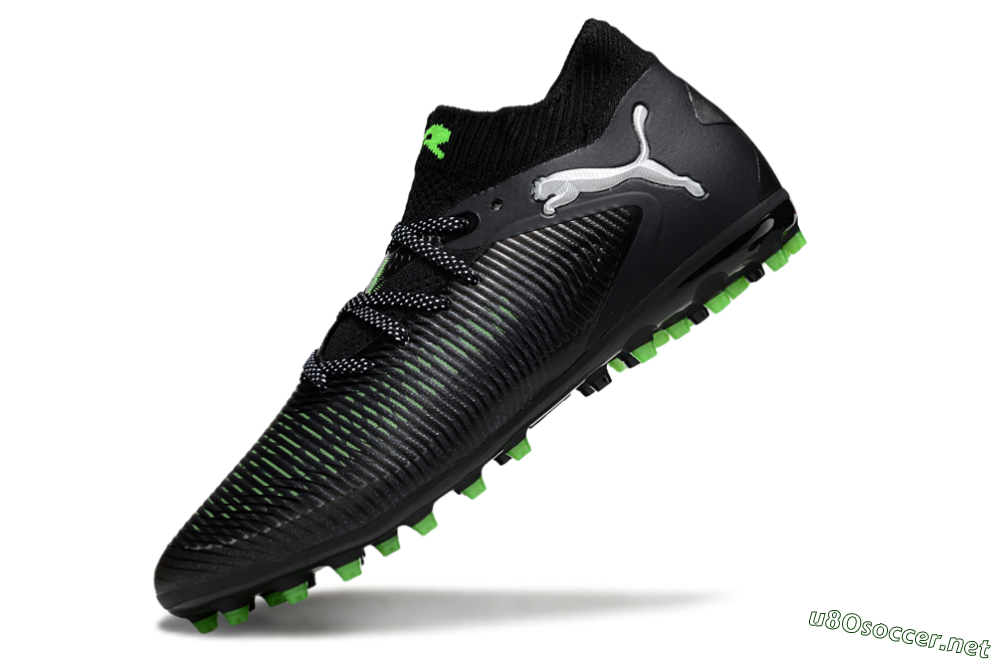 Men's Puma Future 8 Ultimate MG Football Boots - Black/Neon Green/Electric Green 5