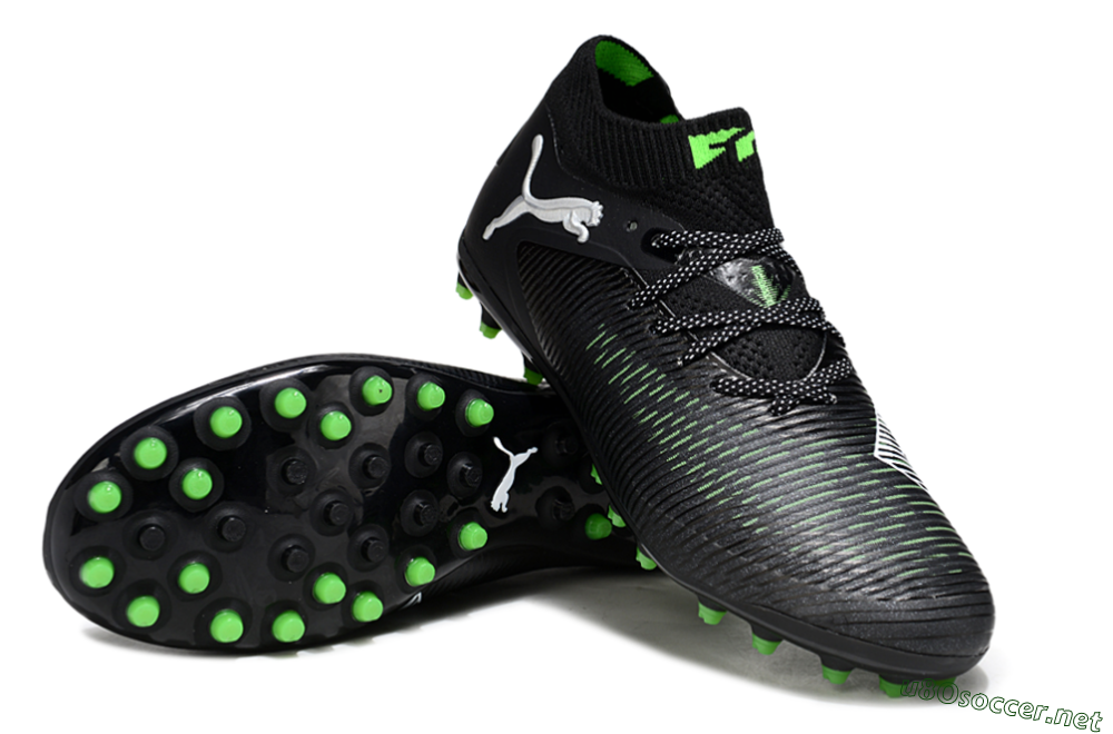 Men's Puma Future 8 Ultimate MG Football Boots - Black/Neon Green/Electric Green 3