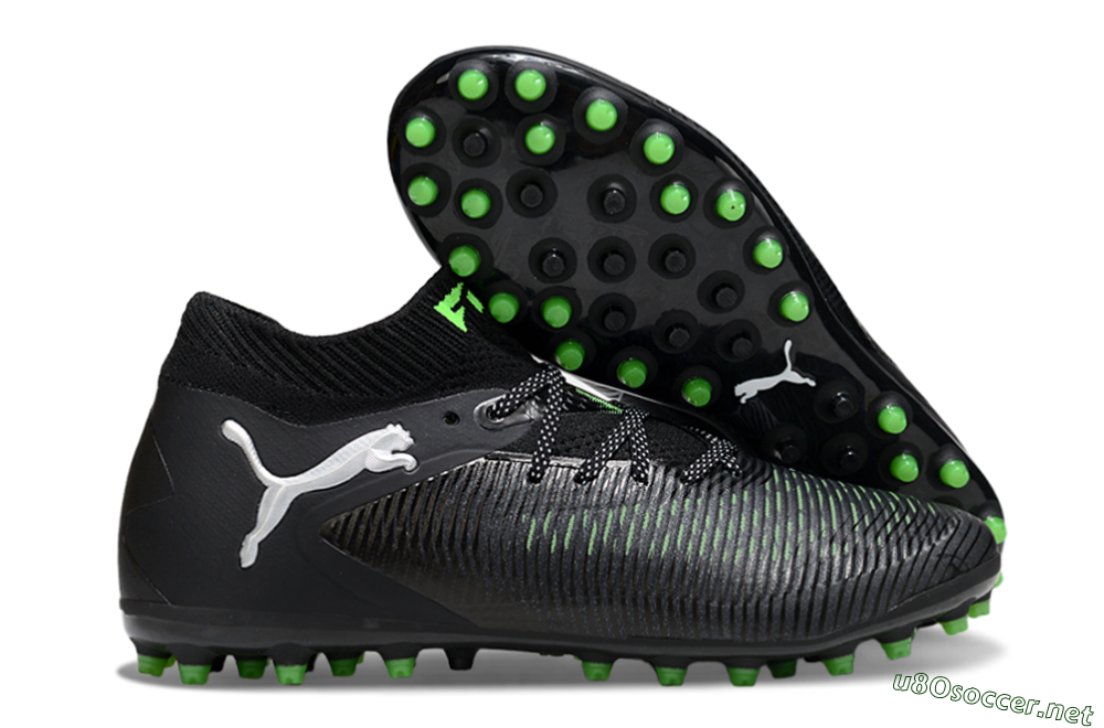Men's Puma Future 8 Ultimate MG Football Boots - Black/Neon Green/Electric Green 2