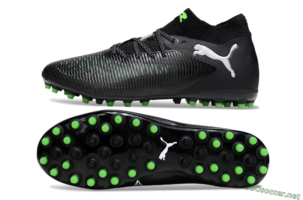 Men's Puma Future 8 Ultimate MG Football Boots - Black/Neon Green/Electric Green 1