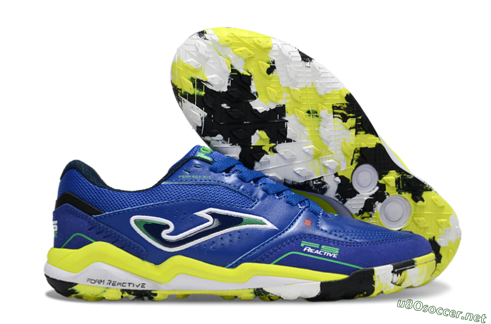 Men's Joma Top Flex IC Football Shoes - Blue/Vibrant Yellow/Electric Green 2