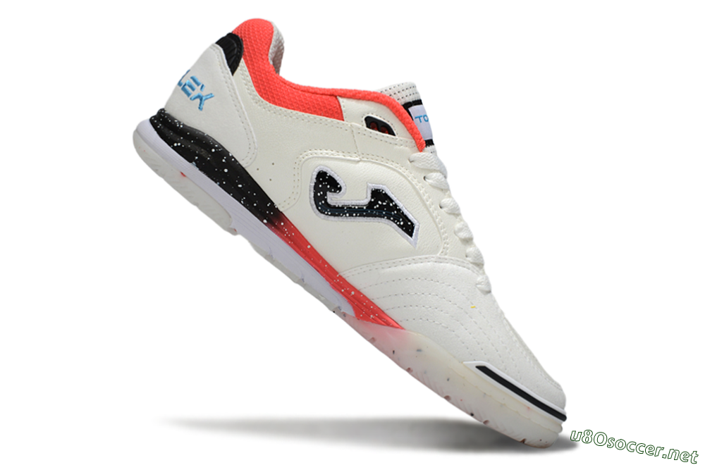 Men's Joma Top Flex IC Football Shoes - White/Vibrant Red/Black 4