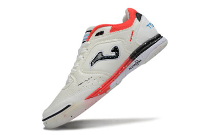 Men's Joma Top Flex IC Football Shoes - White/Vibrant Red/Black