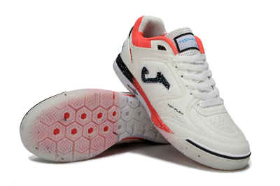 Men's Joma Top Flex IC Football Shoes - White/Vibrant Red/Black