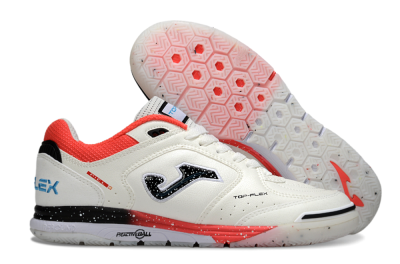 Men's Joma Top Flex IC Football Shoes - White/Vibrant Red/Black